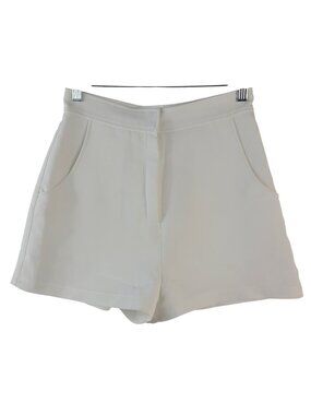 NEW Amanda Uprichard Women's White High-Waisted Shorts Size S With Pockets